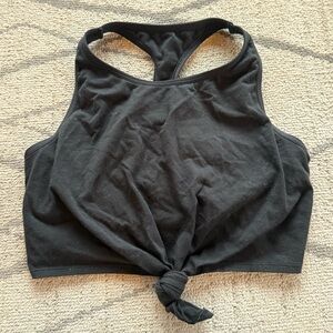 Aerie Black Knotted Front Racerback Top